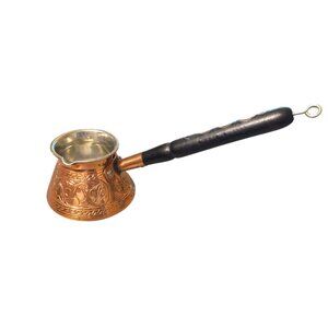 Vintage Copperbull Turkish Coffee Pot Handle Inlaid with Mother of Pearl